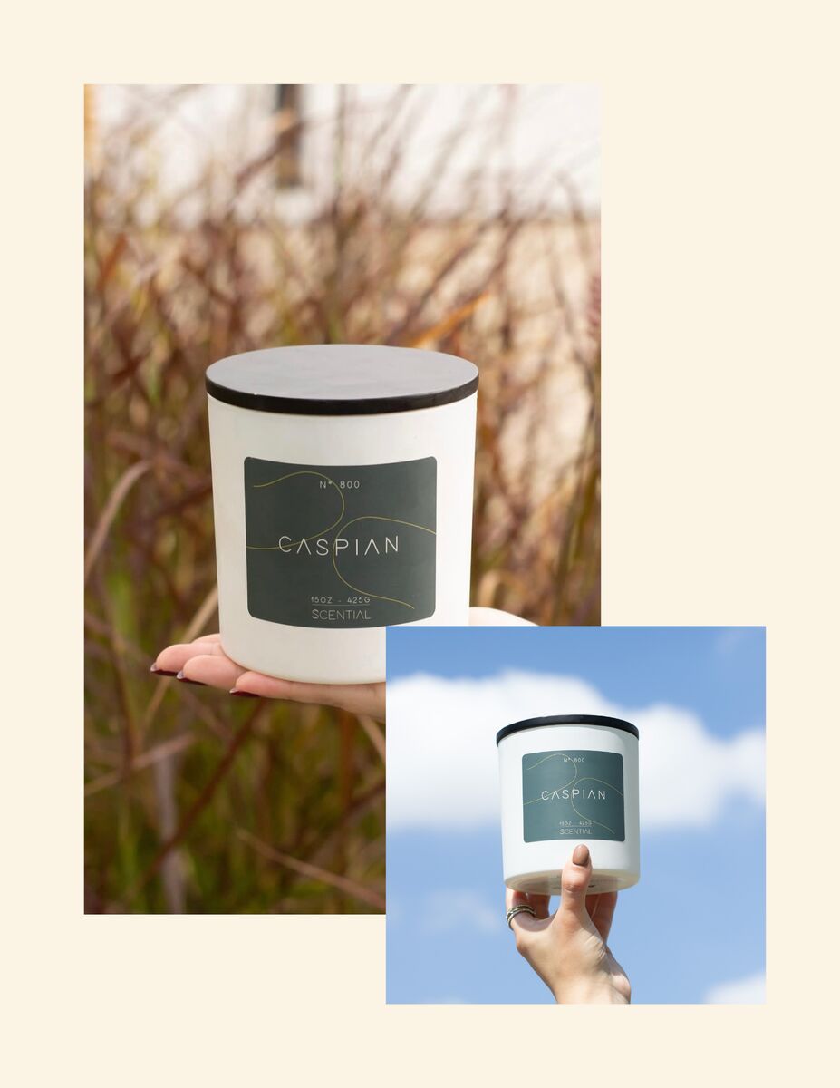 Candle product photography for a retail brand