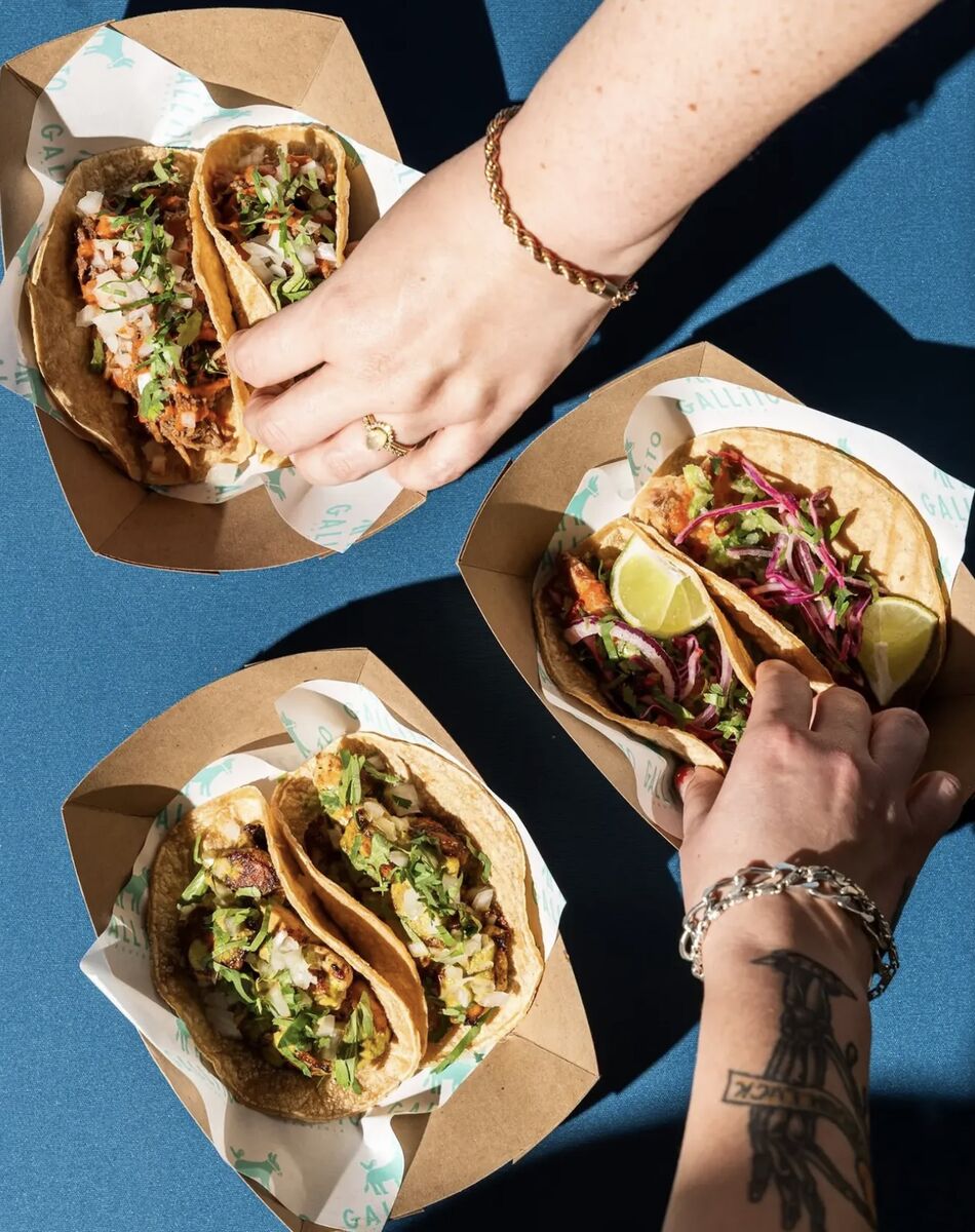 Overhead taco flatlay food photography