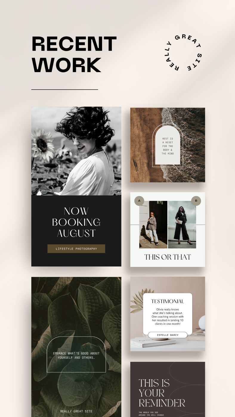 Recent work grid